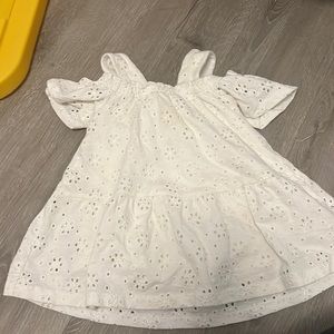 Zara Kids Baby Girl Dress White Eyelet Off the shoulder 9-12 m